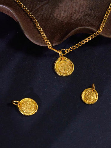 Solid Gold Pendant Featuring Zakirum with Lotus Blossom - Kailash Energy