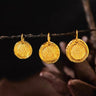 Solid Gold Pendant Featuring Zakirum with Lotus Blossom - Kailash Energy