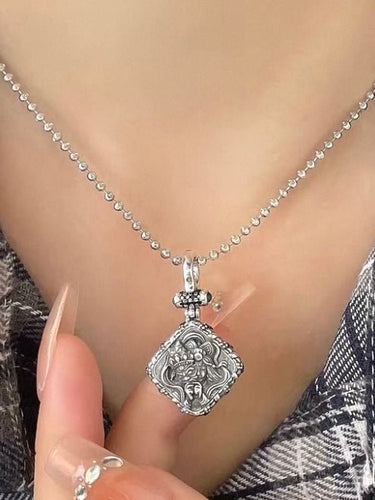 Sterling Silver & Mother - of - pearl Zakirum Tibetan Wealth Goddess Pendant - Kailash Energy