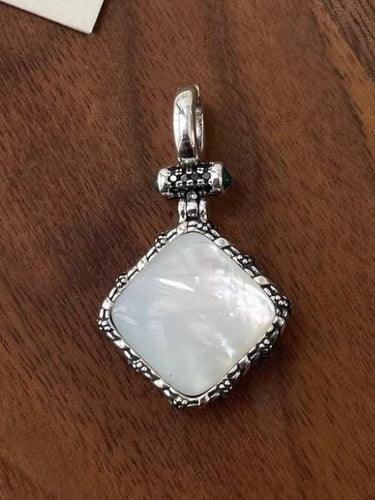 Sterling Silver & Mother - of - pearl Zakirum Tibetan Wealth Goddess Pendant - Kailash Energy