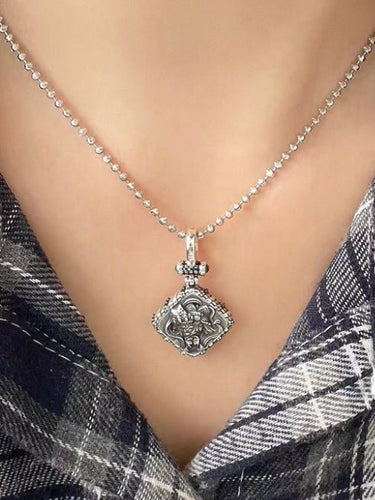 Sterling Silver & Mother - of - pearl Zakirum Tibetan Wealth Goddess Pendant - Kailash Energy