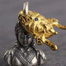 Sterling Silver Zakirum Past & Present Mask Gold - Plated Silver Pendant - Ancient Craft Gold - Tone Retro Chic Jewelry - Kailash Energy