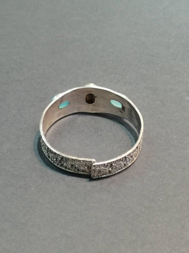 Tranquil Strength Bracelet | Pure Silver Bangle with Aquamarine and Tiger Eye for Calm and Protection - Kailash Energy