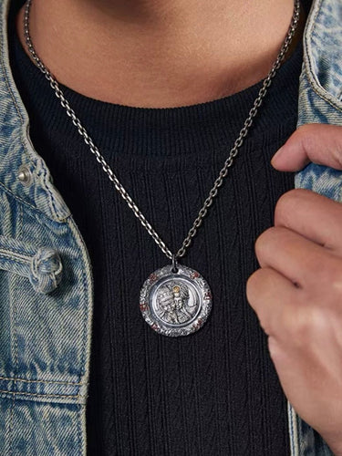 Zakirum Wealth Goddess Necklace: Vintage Silver & Gold Om Mani Padme Hum Talisman - Kailash Energy