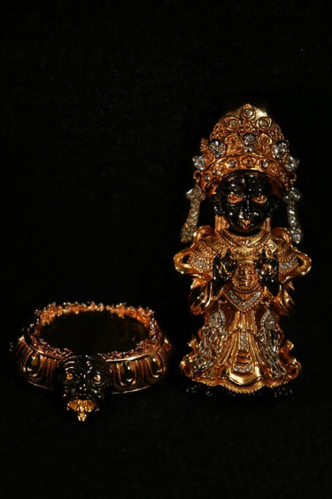 Zakirum Wealth Goddess Sacred Pendant & Altar Piece - Gold - Plated Sterling Silver with Ornate Base - Kailash Energy