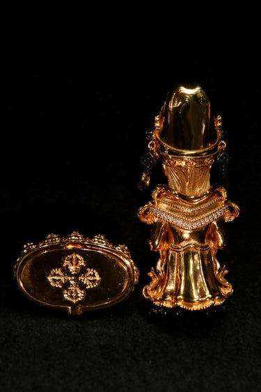 Zakirum Wealth Goddess Sacred Pendant & Altar Piece - Gold - Plated Sterling Silver with Ornate Base - Kailash Energy