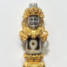 Zakirum's One - Eyed Dzi Bead Pendant: Gold - Plated Solid Silver Sacred Guardian Talisman - Kailash Energy
