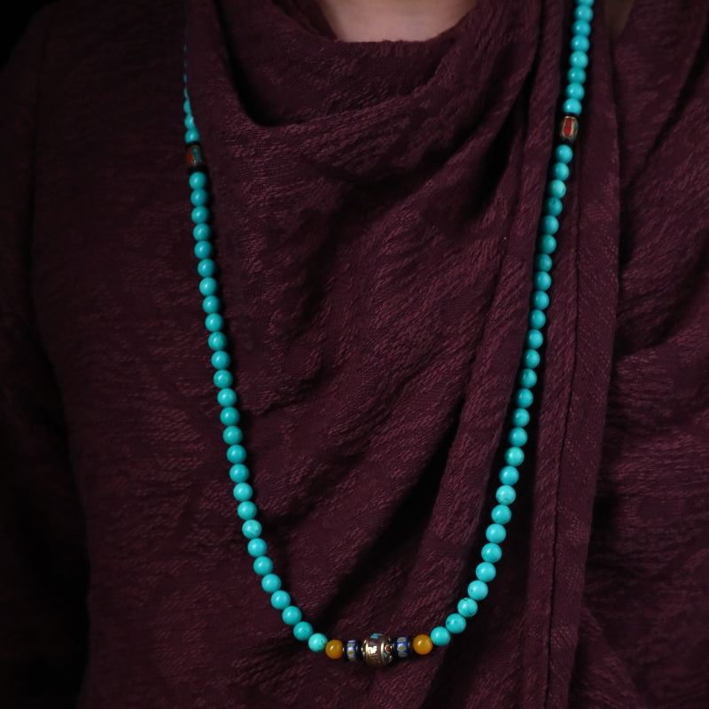 108 Mala Beads Turquoise Bracelet puretibetan