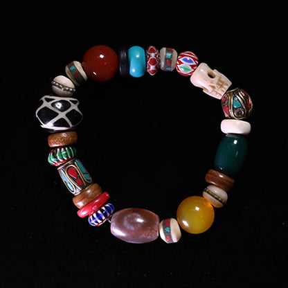 The Eye of the Summit Tibetan Red Cracked Pattern Dzi Bead puretibetan